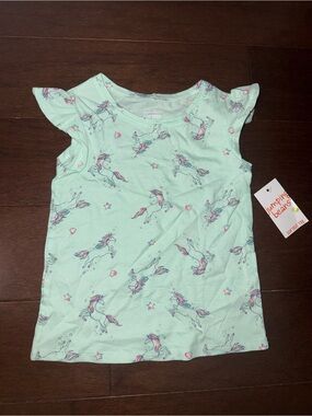 jumping beans Mint Unicorn Flutter Sleeve Tank Top